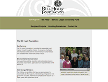 Tablet Screenshot of billhealyfoundation.org